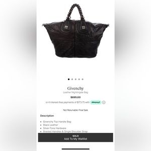 Givenchy Leather Nightingale Bag